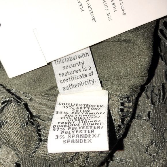 DIANE VON FURSTENBERG Yeva Lace Olive Green Top NWT - Picture 5 of 5